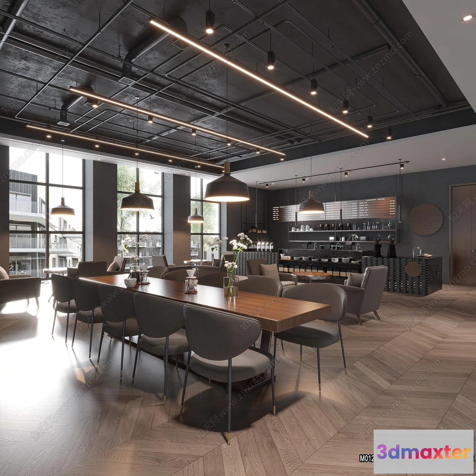 1389987 - Restaurant - Fastfood - 3D Interior Scenes - 048 3D Max