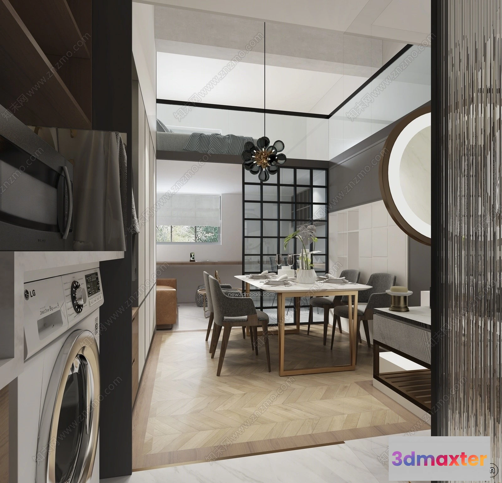 1390217 - Mezzanine Floor - 3D Interior Scene - 3D Models - Modern Style - 058 3D Max