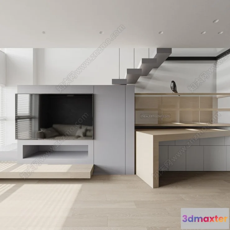 1390285 - Mezzanine Floor - 3D Interior Scene - 3D Models - Modern Style - 059 3D Max