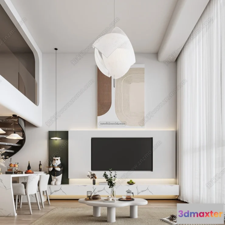 1390404 - Mezzanine Floor - 3D Interior Scene - 3D Models - Modern Style - 061 3D Max