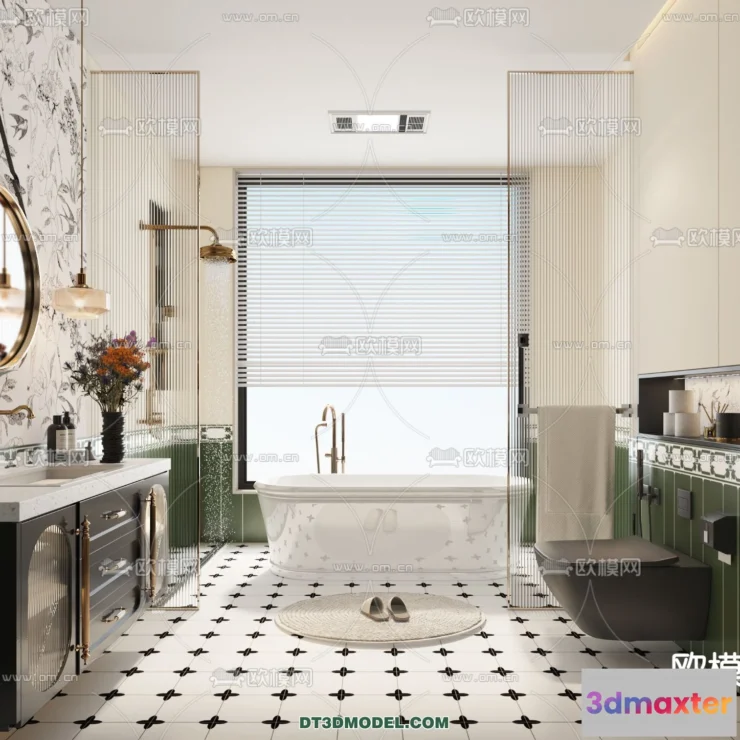 1390460 - Toilet - WC - France Style - Interior 3D Scene - 030 3D Max