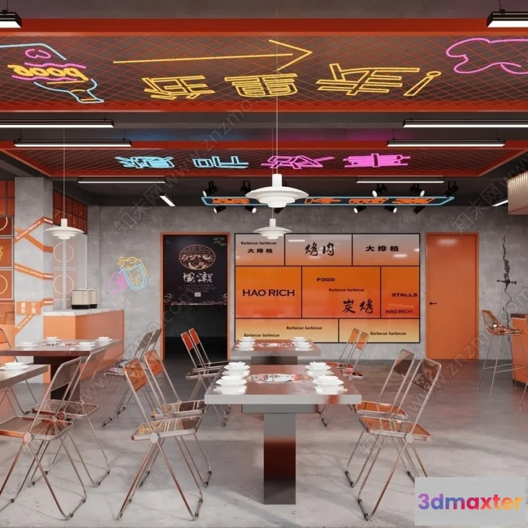 1390507 - Restaurant - Fastfood - 3D Interior Scenes - 056 3D Max