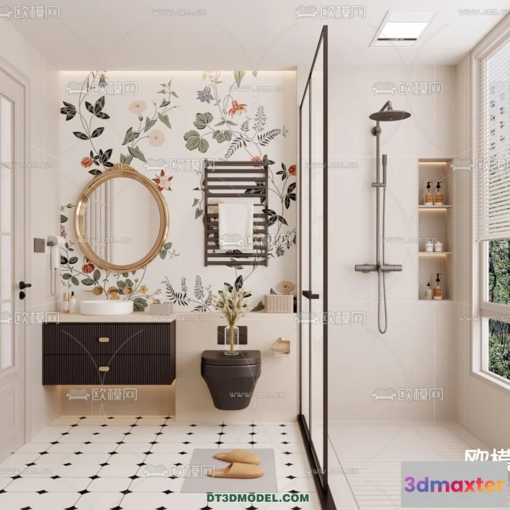 1390593 - Toilet - WC - France Style - Interior 3D Scene - 032 3D Max