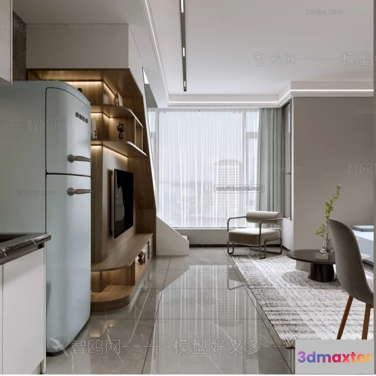 1390665 - Mezzanine Floor - 3D Interior Scene - 3D Models - Modern Style - 065 3D Max