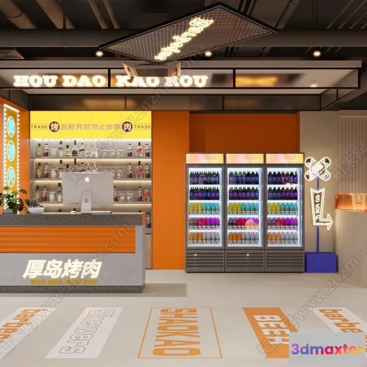 1390692 - Restaurant - Fastfood - 3D Interior Scenes - 059 3D Max