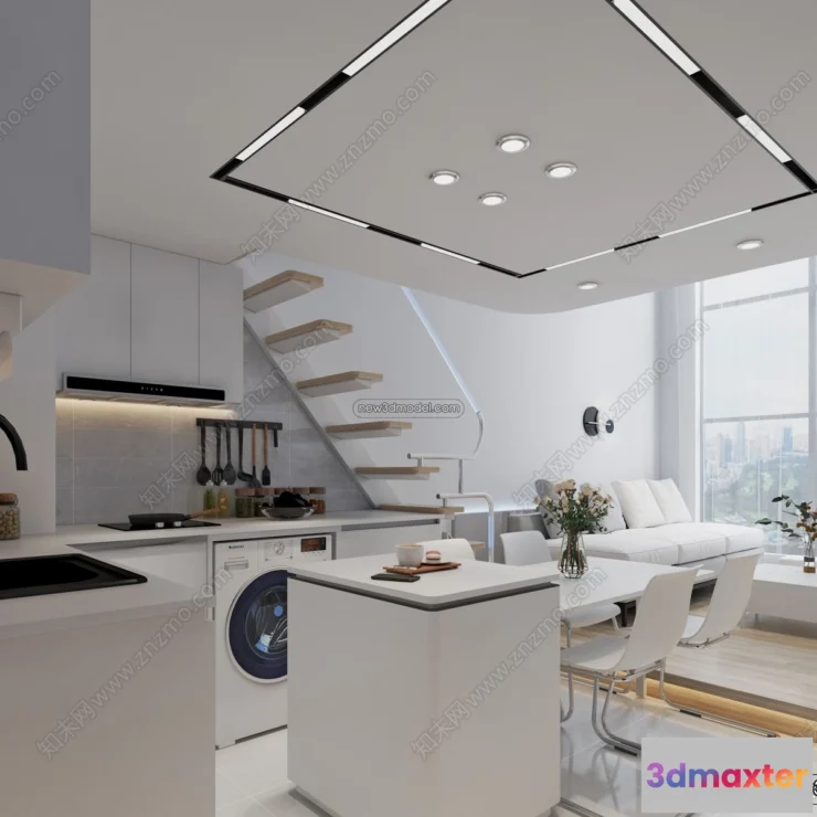 1390730 - Mezzanine Floor - 3D Interior Scene - 3D Models - Modern Style - 066 3D Max