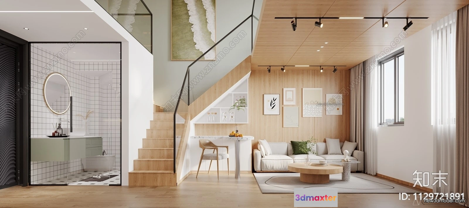 1390796 - Mezzanine Floor - 3D Interior Scene - 3D Models - Modern Style - 067 3D Max