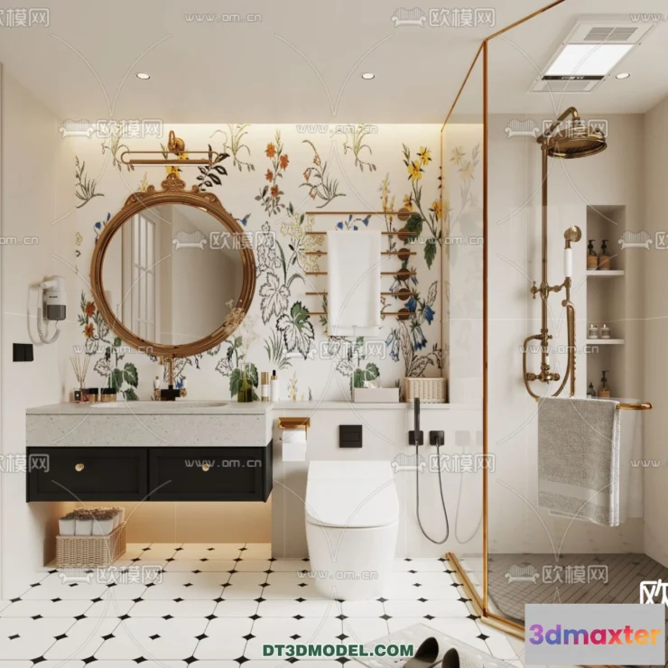 1390865 - Toilet - WC - France Style - Interior 3D Scene - 036 3D Max