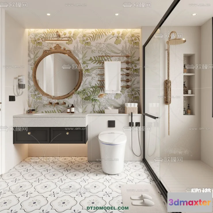 1390996 - Toilet - WC - France Style - Interior 3D Scene - 038 3D Max