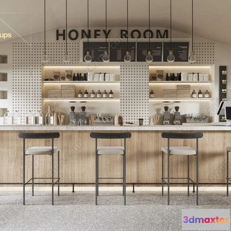 1390998 - Restaurant - Fastfood - 3D Interior Scenes - 063 3D Max