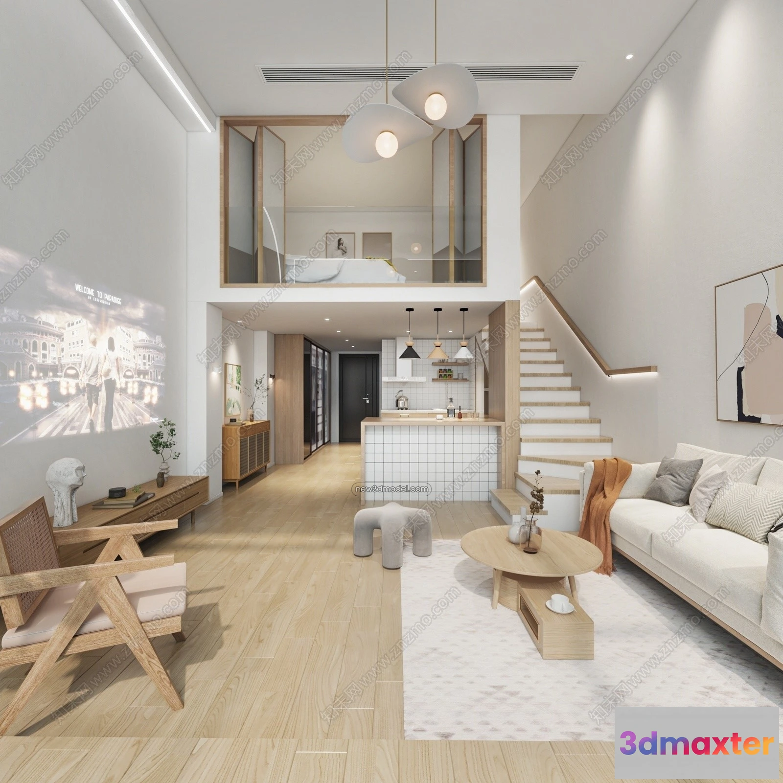 1391045 - Mezzanine Floor - 3D Interior Scene - 3D Models - Modern Style - 071 3D Max
