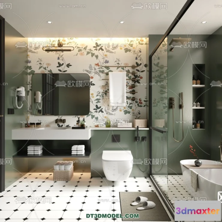 1391123 - Toilet - WC - France Style - Interior 3D Scene - 040 3D Max