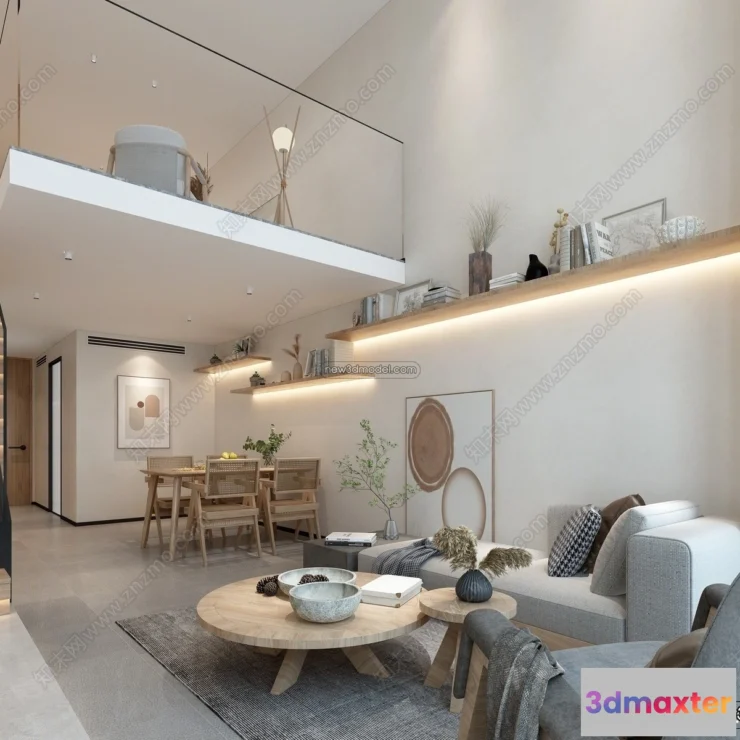 1391229 - Mezzanine Floor - 3D Interior Scene - 3D Models - Modern Style - 074 3D Max