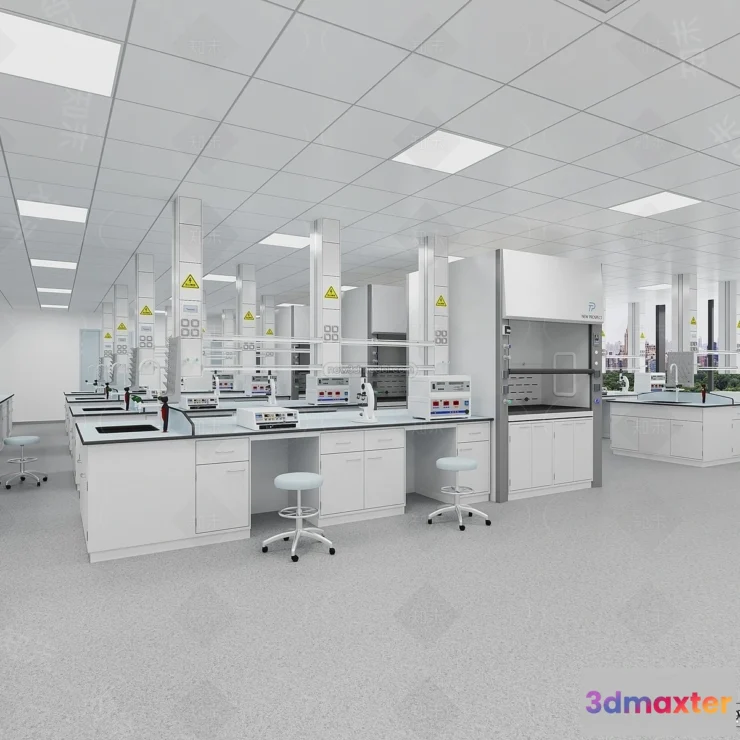 1580628 - Interior 3D Model of Laboratory - 3D Scene - 001 3D Max