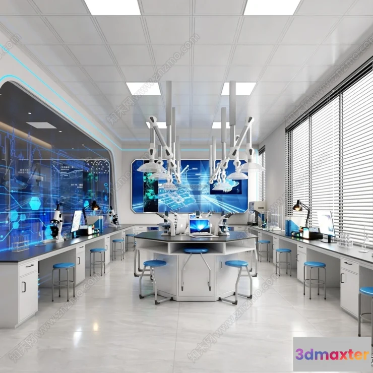 1580746 - Interior 3D Model of Laboratory - 3D Scene - 060 3D Max