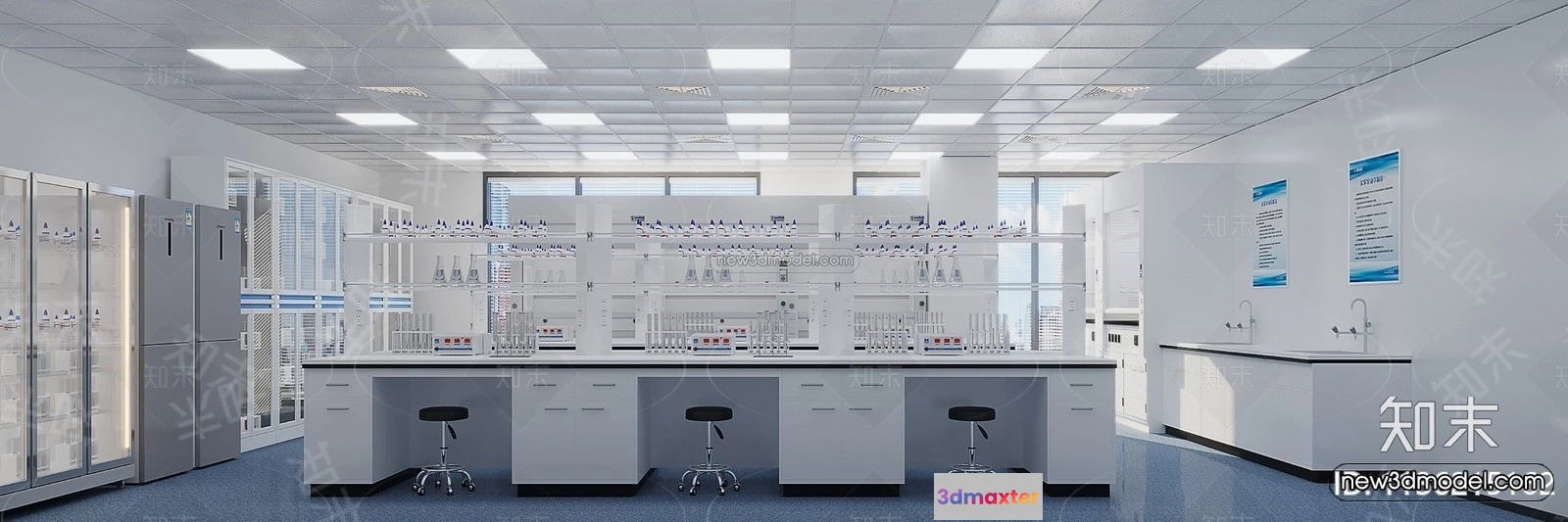 1580868 - Modern Style Interior 3D Blocks and 3D Models - Laboratory 3D Scene - 1039 3D Max