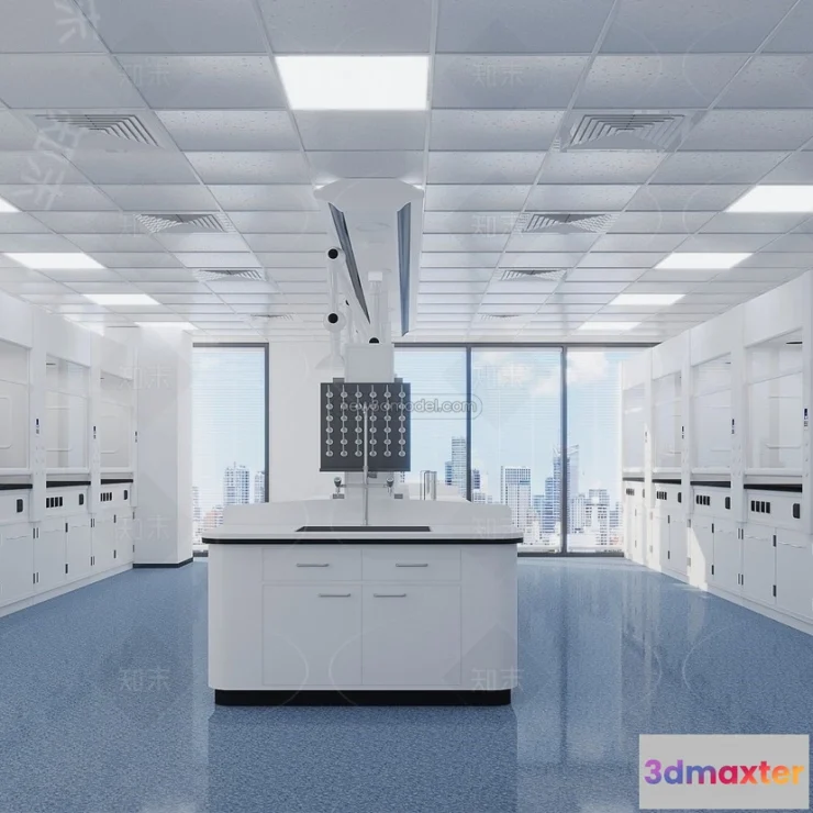 1580870 - Modern Style Interior 3D Blocks and 3D Models - Laboratory 3D Scene - 1040 3D Max