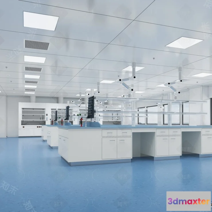 1580876 - Modern Style Interior 3D Blocks and 3D Models - Laboratory 3D Scene - 1043 3D Max
