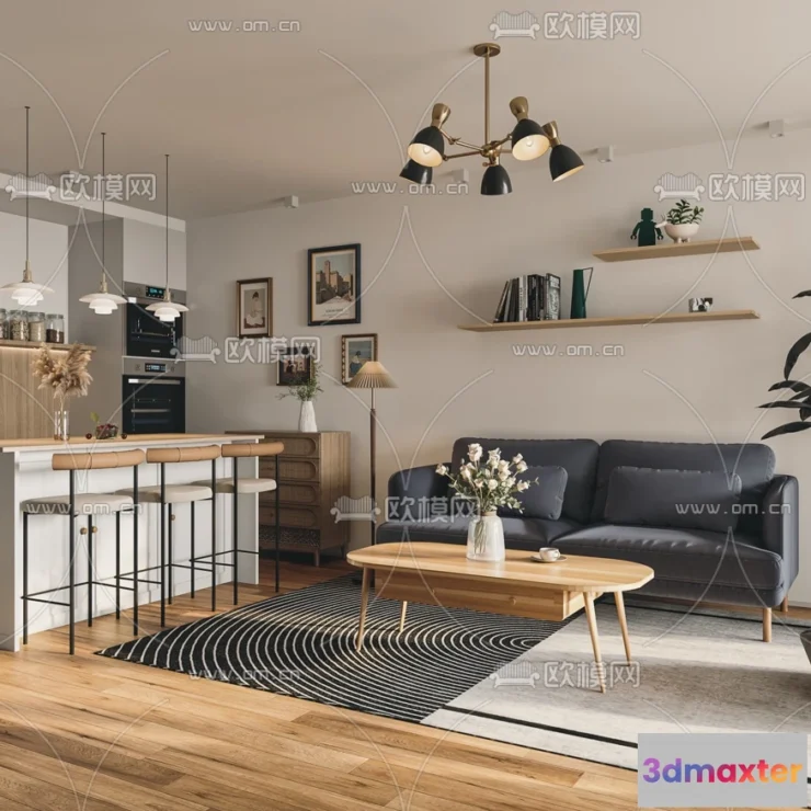 1238022 - 3D SCENES - APARTMENT - VRAY  CORONA - 3D MODEL - 135