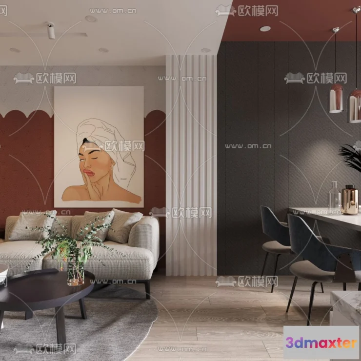 1238064 - 3D SCENES - APARTMENT - VRAY  CORONA - 3D MODEL - 156