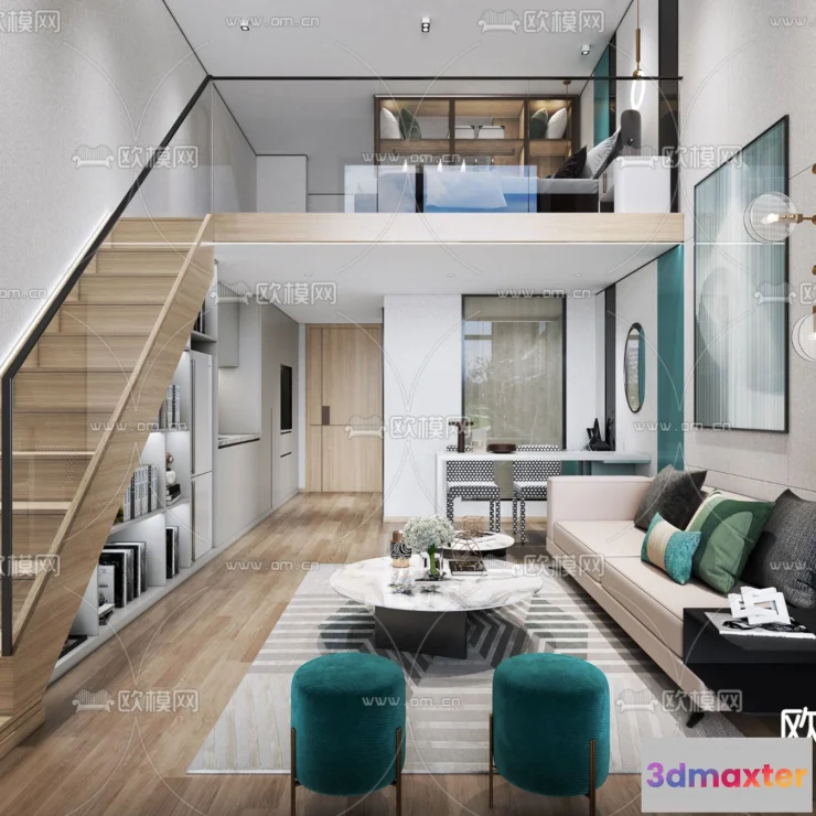 1238092 - 3D SCENES - APARTMENT - VRAY  CORONA - 3D MODEL - 170