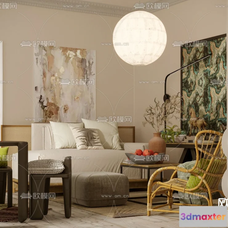 1238124 - 3D SCENES - APARTMENT - CORONA - 3D MODEL - 186