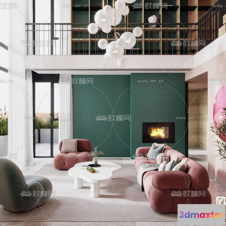 1238152 - 3D SCENES - APARTMENT - VRAY  CORONA - 3D MODEL - 200