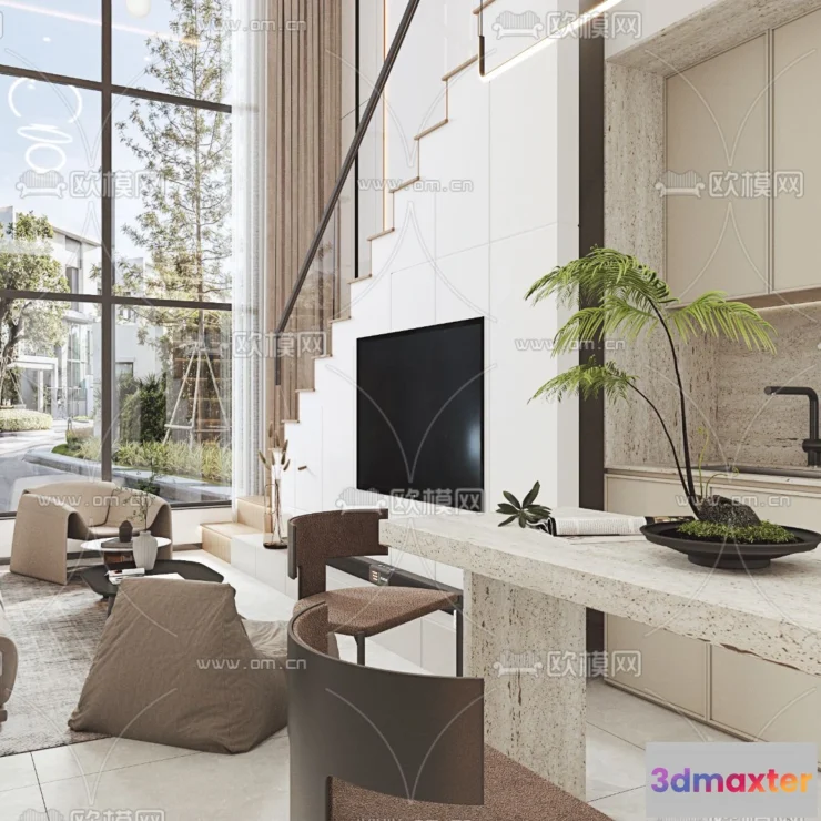 1238154 - 3D SCENES - APARTMENT - VRAY  CORONA - 3D MODEL - 201