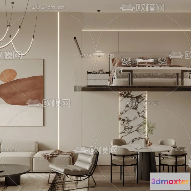 1238210 - 3D SCENES - APARTMENT - VRAY  CORONA - 3D MODEL - 229