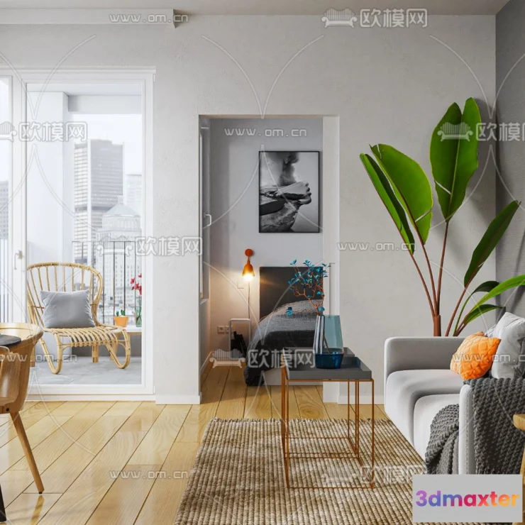 1238232 - 3D SCENES - APARTMENT - VRAY  CORONA - 3D MODEL - 240