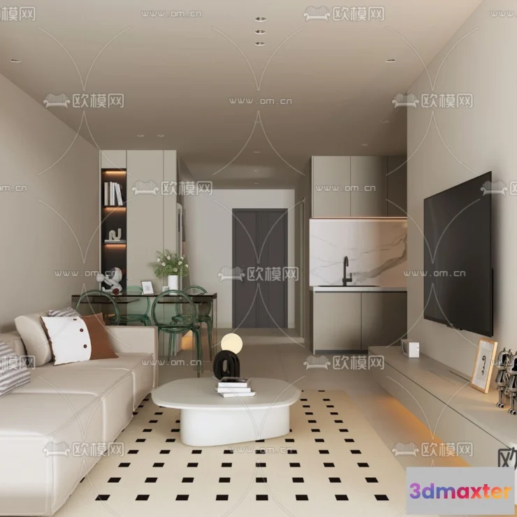 1238252 - 3D SCENES - APARTMENT - VRAY  CORONA - 3D MODEL - 250