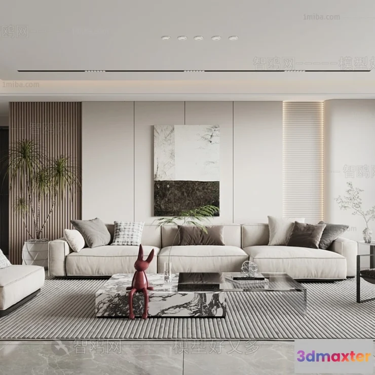 1359978 - Living Room and Dining Room - 3D Interior Scene - 3D Models - 001 3D Max