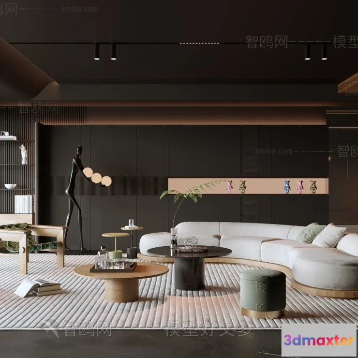 1362083 - Living Room and Dining Room - 3D Interior Scene - 3D Models - 032 3D Max