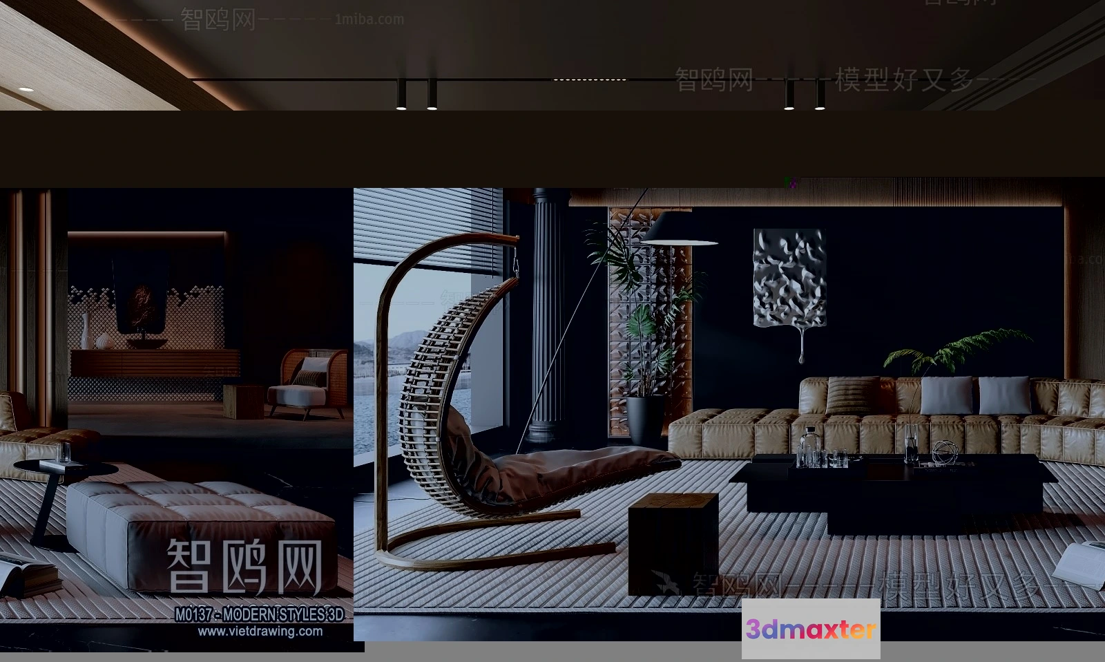 1366599 - Living Room and Dining Room - 3D Interior Scene - 3D Models - 098 3D Max