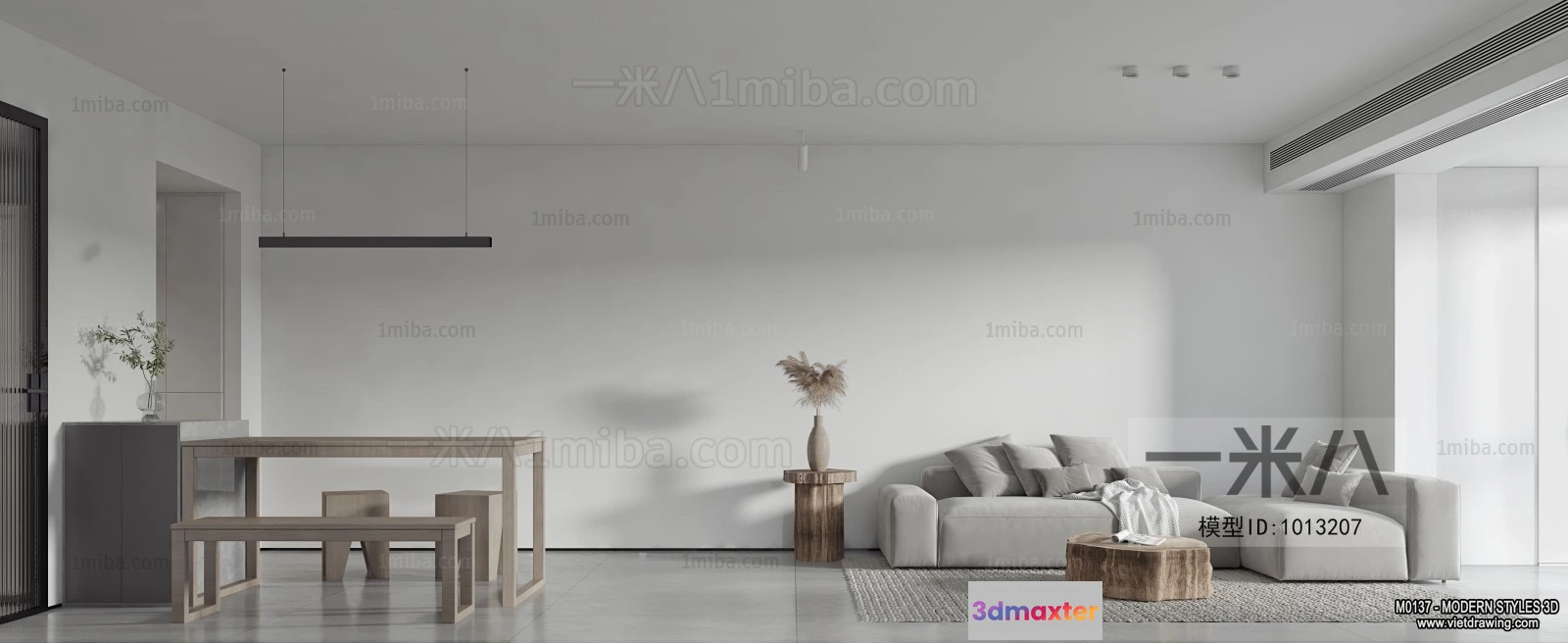 1369665 - Living Room and Dining Room - 3D Interior Scene - 3D Models - 144 3D Max