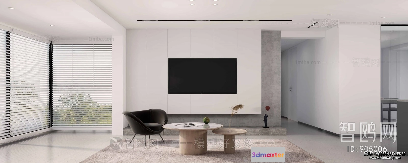 1370929 - Living Room and Dining Room - 3D Interior Scene - 3D Models - 162 3D Max