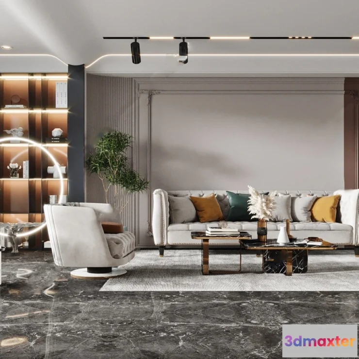 1377351 - Living Room and Dining Room - 3D Interior Scene - 3D Models - 259 3D Max