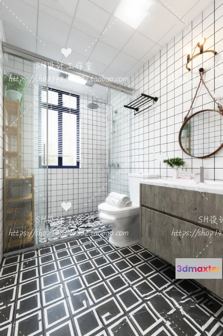 1112914 - BATHROOM 3D SCENES - VRAY RENDER - 100