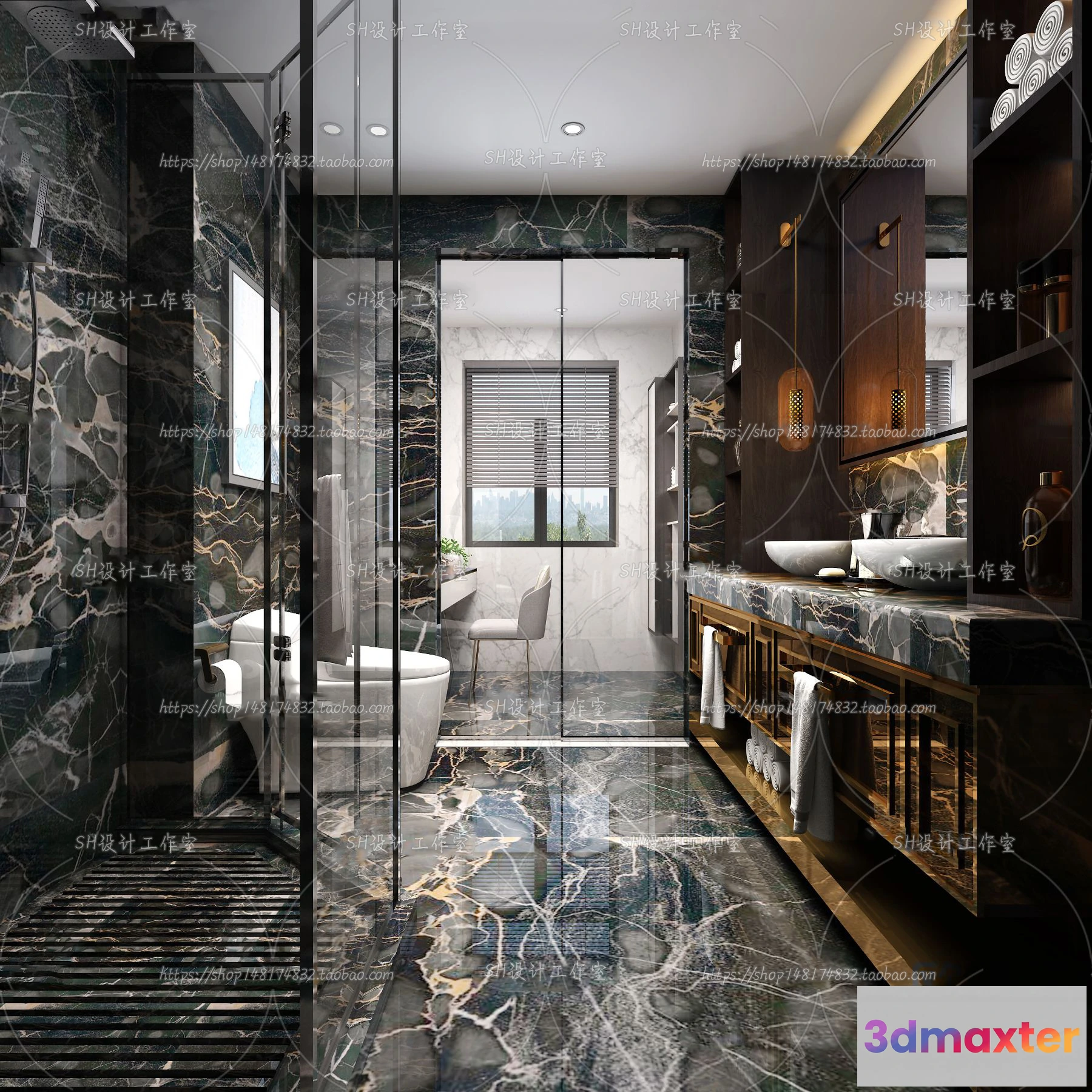 1113214 - BATHROOM 3D SCENES - VRAY RENDER - 161