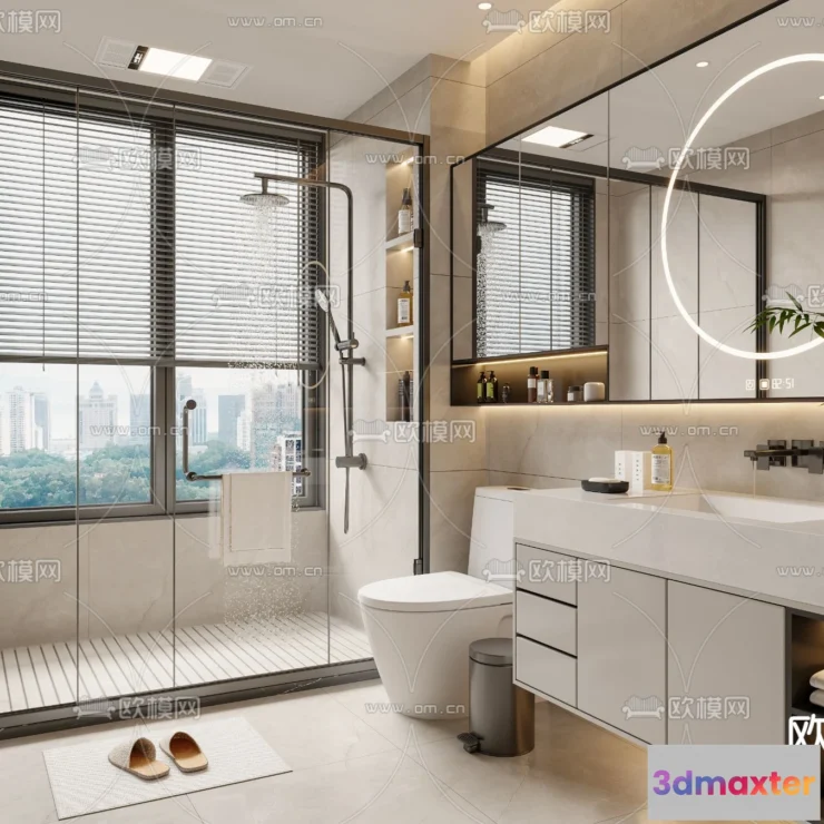 1242100 - BATHROOM SETS - VRAY  CORONA - 3D MODEL - 2174