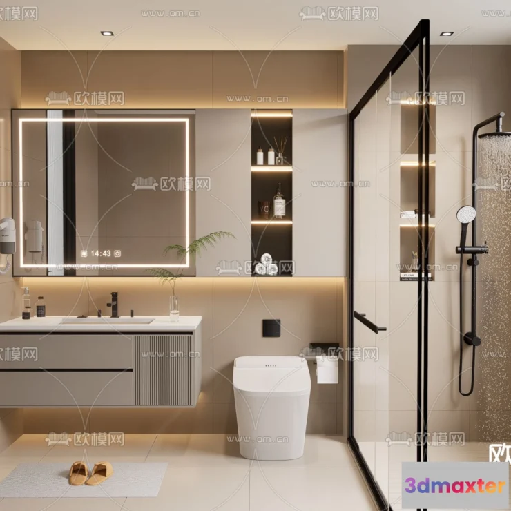 1242148 - BATHROOM SETS - VRAY  CORONA - 3D MODEL - 2198