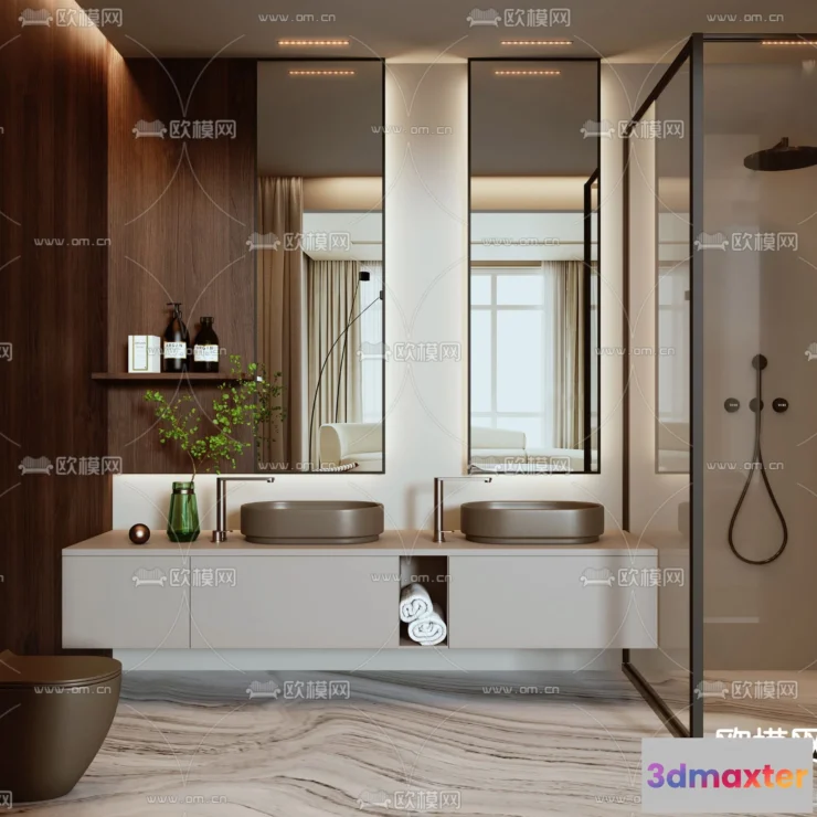 1242156 - BATHROOM SETS - VRAY  CORONA - 3D MODEL - 2202