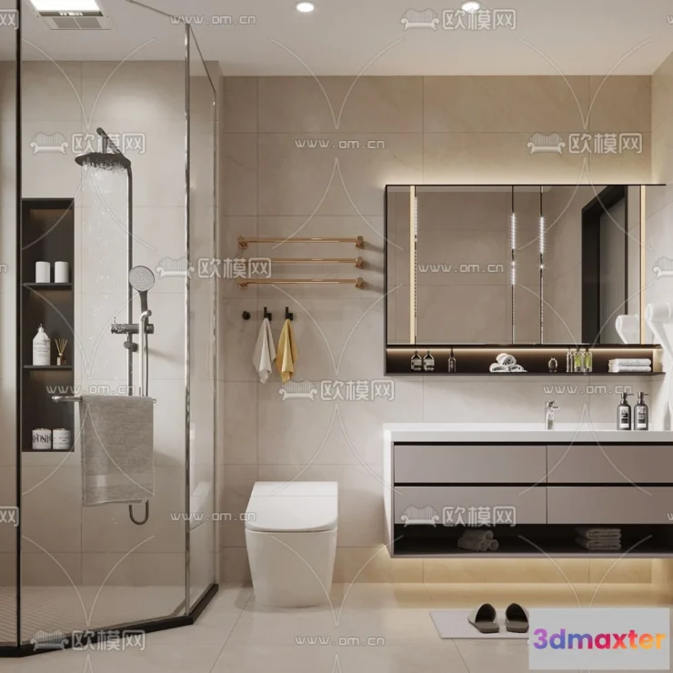 1242164 - BATHROOM SETS - VRAY  CORONA - 3D MODEL - 2206