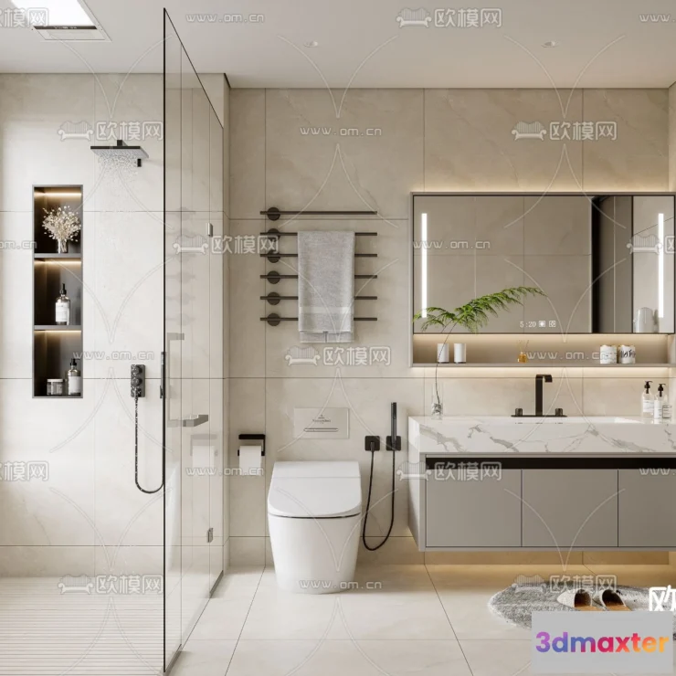 1242190 - BATHROOM SETS - VRAY  CORONA - 3D MODEL - 2219