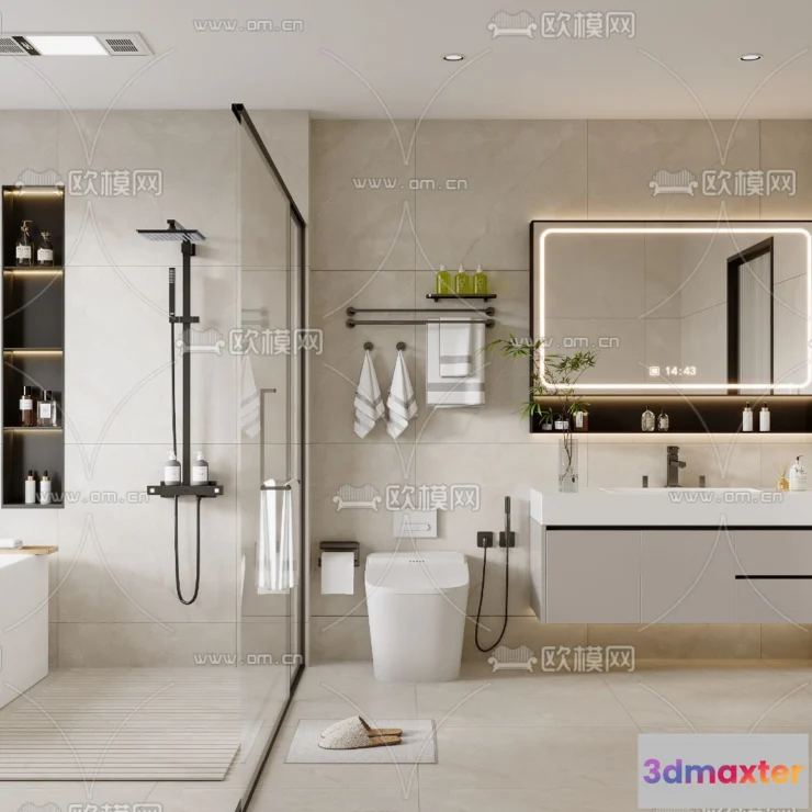 1242196 - BATHROOM SETS - VRAY  CORONA - 3D MODEL - 2222
