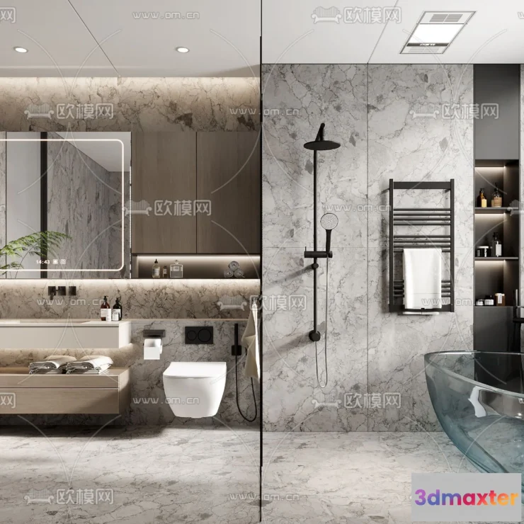 1242198 - BATHROOM SETS - VRAY  CORONA - 3D MODEL - 2223
