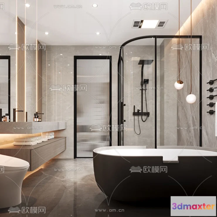 1242204 - BATHROOM SETS - VRAY  CORONA - 3D MODEL - 2226