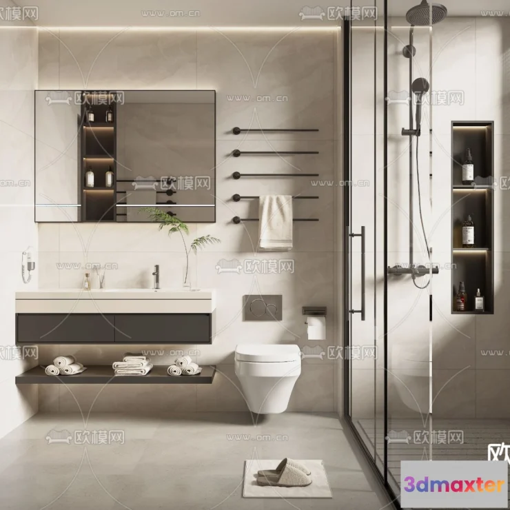 1242210 - BATHROOM SETS - VRAY  CORONA - 3D MODEL - 2229