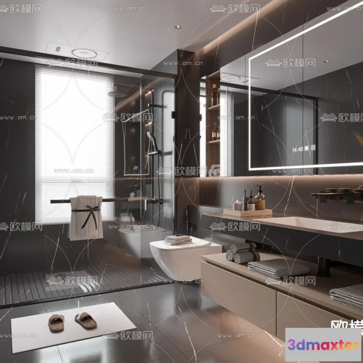 1242218 - BATHROOM SETS - VRAY  CORONA - 3D MODEL - 2233