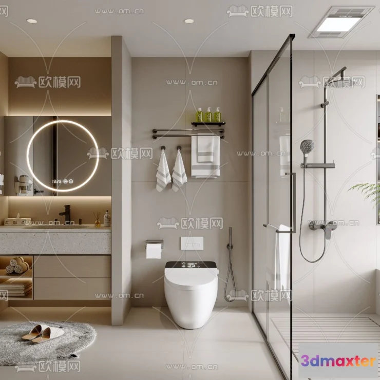 1242224 - BATHROOM SETS - VRAY  CORONA - 3D MODEL - 2236